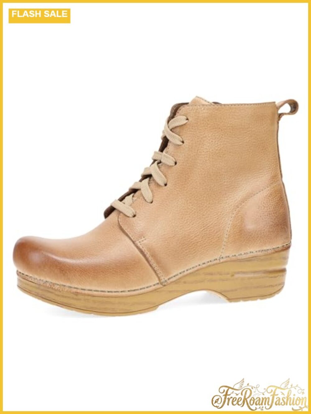 Dansko Women's Sigourney Leather Clog Lace-Up Boot Arch Support